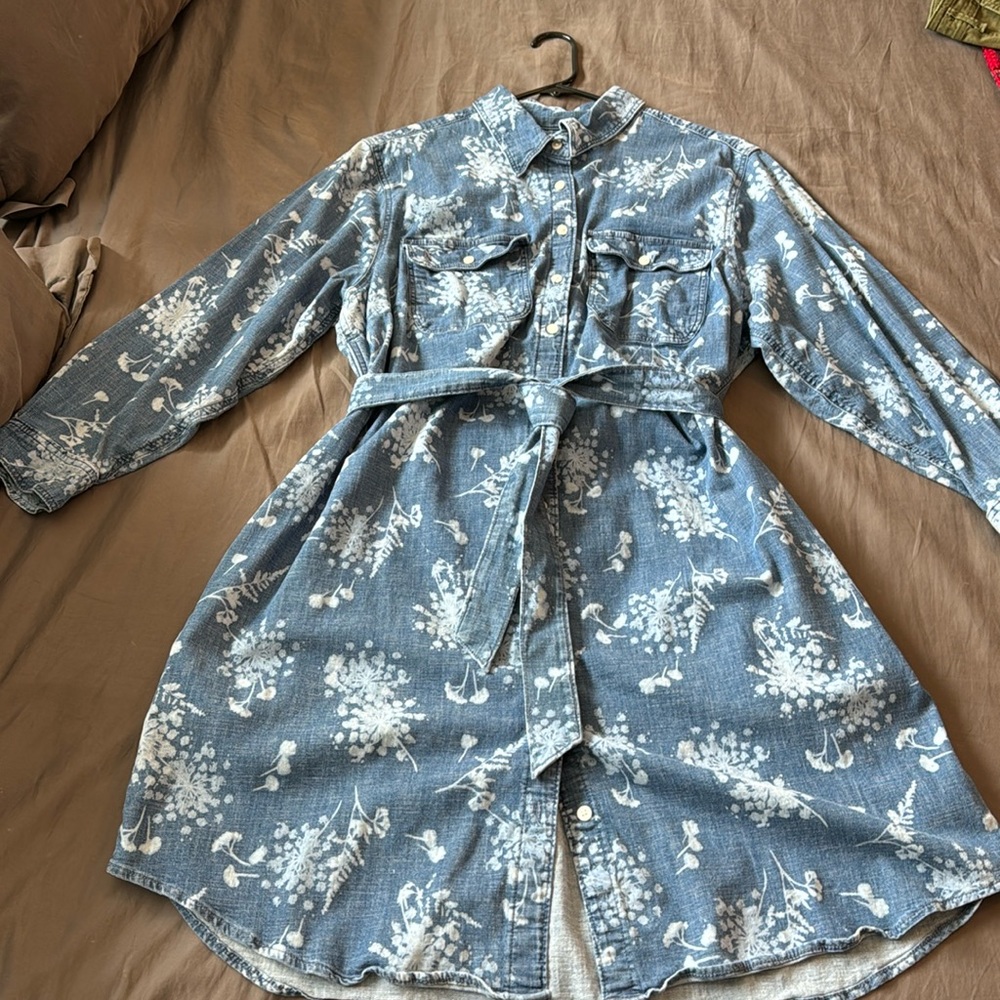 Land’s End Denim Shirt Dress, button-front, size 1X